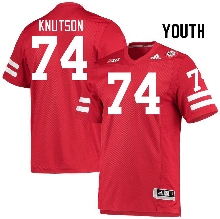 Youth #74 Brock Knutson Nebraska Cornhuskers College Football Jerseys Stitched Sale-Red